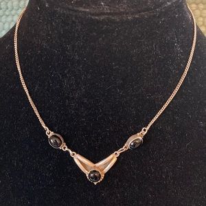 Unique Onyx and Sterling Silver Necklace